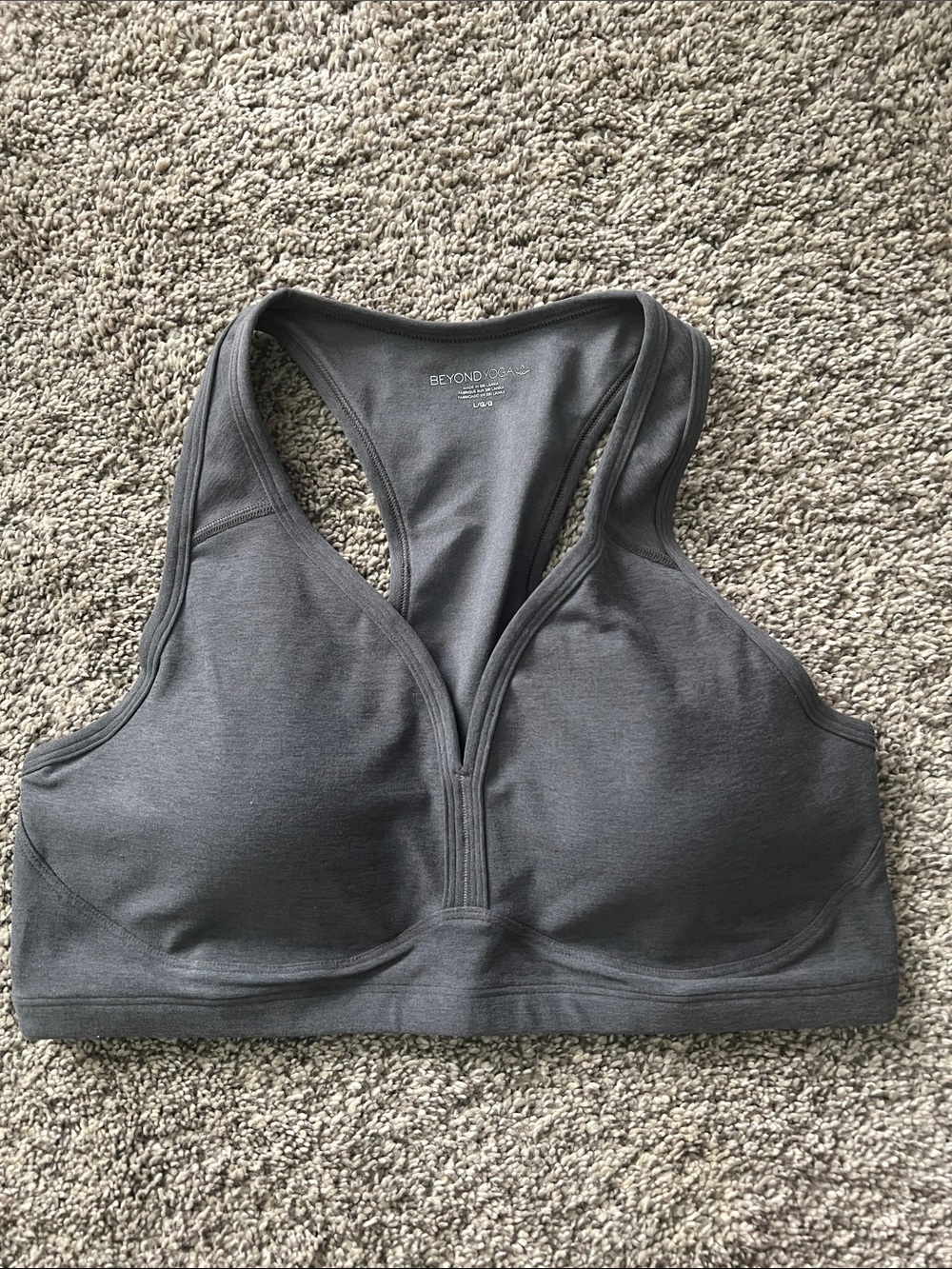 Beyond Yoga Spacedye Lift Your Spirits Bra - Heather Gray - Picture 3 of 5